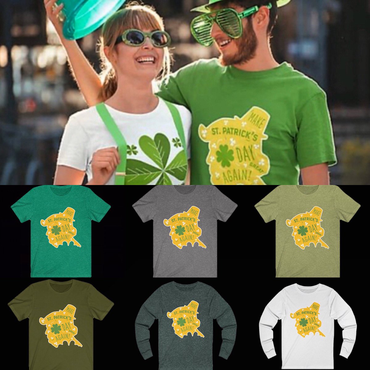 Make St. Patrick’s Day Great Again with this one-of-a-kind tee, available in both short &amp; long sleeves, as well as in multiple colors. ☘️ Get free shipping with code: GETLUCKY

BluffCityTee.com/lucky

#StPatricksDay #StPaddysDay #Trump #LuckoftheIrish #FridayVibes #GreatAgain