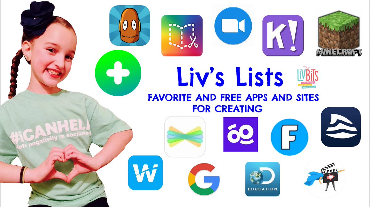 Olivia Van Ledtje (@thelivbits) on Twitter photo Are you helping kids learn from home for the next few weeks? Here's a #LivsList w/ my favorite apps and sites! Click on the link and see icons to FREE tools so you can help kids CREATE & SHARE! #KidsCanTeachUs #LivBits #elearing #RemoteLearning #EdTech 🌎docs.google.com/presentation/d… Are you helping kids learn from home for the next few weeks? Here's a #LivsList w/ my favorite apps and sites! Click on the link and see icons to FREE tools so you can help kids CREATE & SHARE! #KidsCanTeachUs #LivBits #elearing #RemoteLearning #EdTech 🌎docs.google.com/presentation/d…