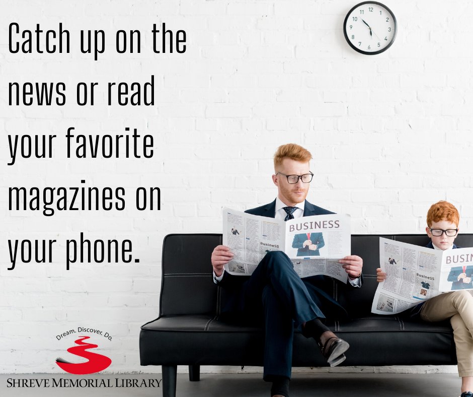 shrevememorial's tweet photo. #eBranchTip Read your favorite magazines or newspapers from your phone. Check it out today! https://t.co/90YbVlIgAE

#Flipster #ProQuest #ShreveMemorialLibrary #ShreveMemorial #DreamDiscoverDo https://t.co/pxwJTOAJeb