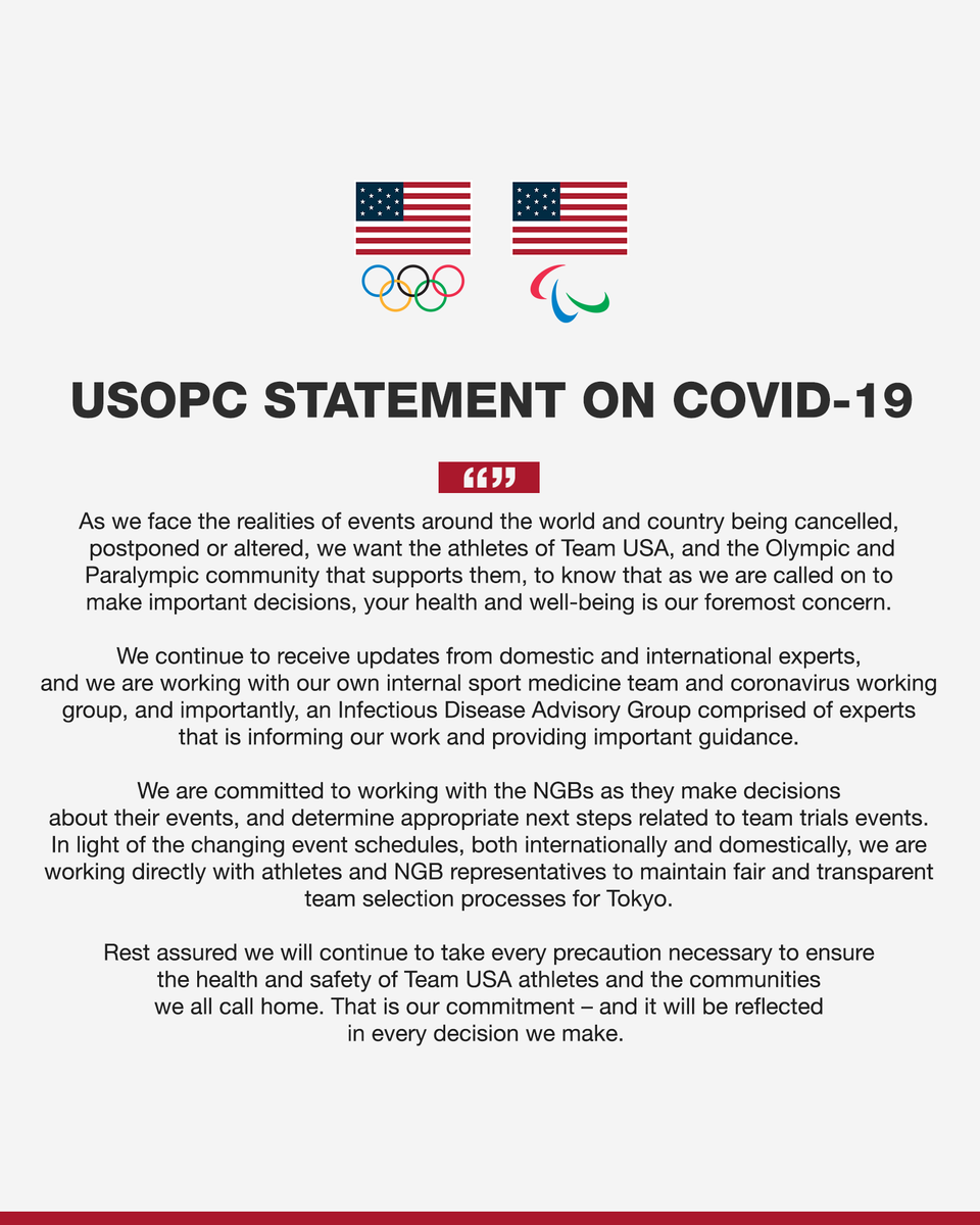 Statement from the U.S. Olympic &amp; Paralympic Committee:
