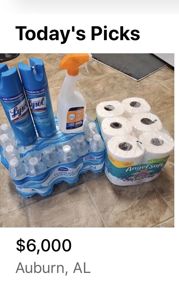 FB Marketplace wildin’ in Auburn y’all!!! $6k to wipe ya a$$, disinfect & hydrate in the #LoveliestVillage...🤭 #WDE