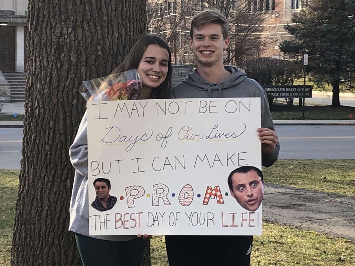 Joey Reynolds comes in above Lucy Schulte’s threshold! These two will have a great day, and night, at prom🌞🌚 #TrojanProm2020