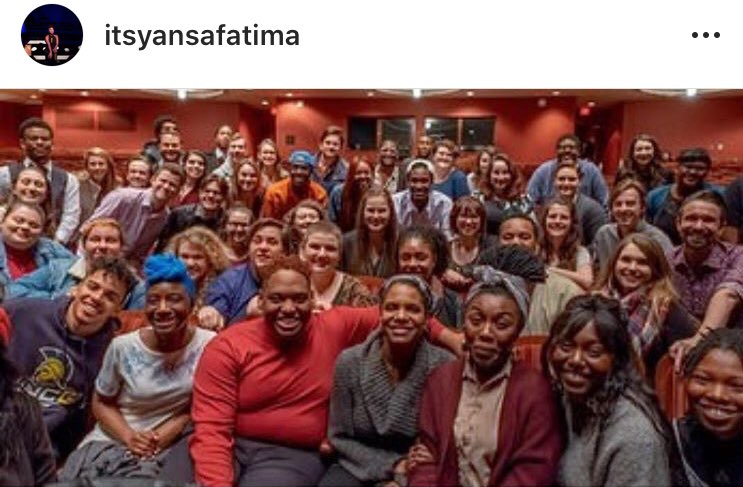 FatimaYansa's tweet photo. Yesterday was the 1 year anniversary of my meeting and gaining knowledge from @AudraEqualityMc  at UNCG.
Since then I’ve moved to NYC, gained representation, and lead 2 industry readings.

I look back on this day as the inciting moment of it all. Thank you!!! https://t.co/9VNLEIKGW6