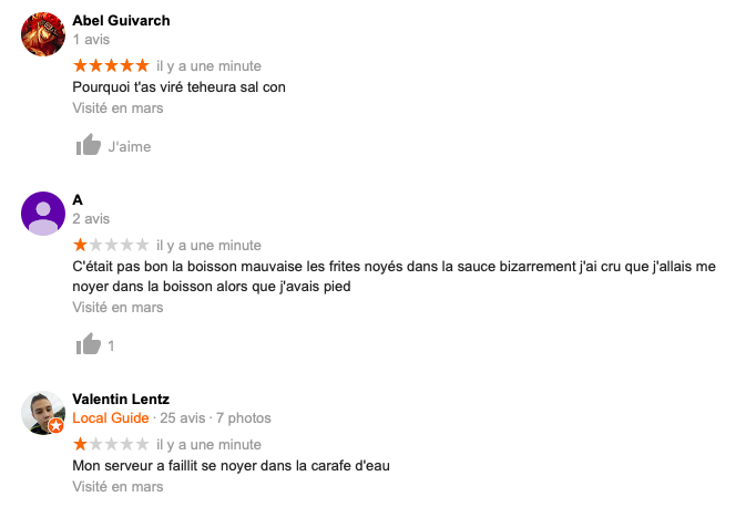 cedricgarrofe's tweet photo. Shitstorm @ahmadkohlanta: le hashtag #KohLanta en top des tendances monde, et maintenant, des internautes ont retrouvé l'adresse du service de tacos du candidat et se vengent en atomisant l'entreprise via les avis Google (certains sont drôles, il faut le reconnaître). https://t.co/u7ry1U99vj