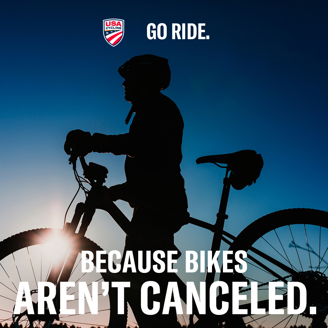 usacycling's tweet photo. There are reasons to be anxious, to be sad, to keep a safe distance. But there is no reason not to ride, and in these tough times, we encourage you to go find joy on your bike. Social distancing doesn’t mean we can’t get through this together, one ride at a time. https://t.co/SLG0jYclrL