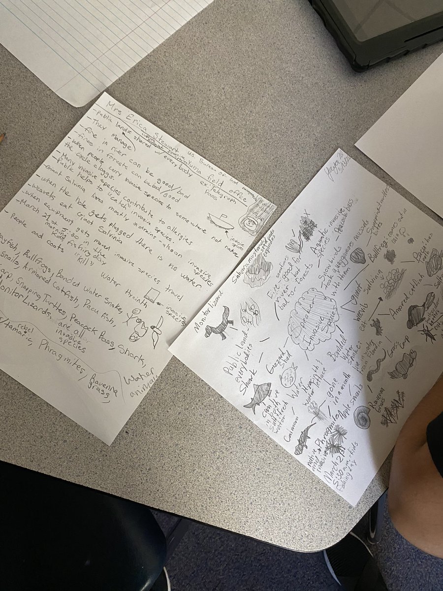 We were excited to welcome a guest speaker from the BLM who talked about local invasive species and ways we can help protect Life on Land!  #SDG15 <a href="/TeachSDGs/">#TeachSDGs</a> #sketchnotes