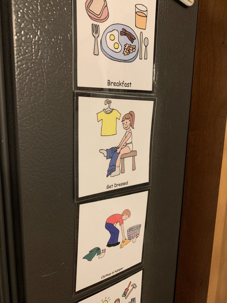 Prepared for some time home with my own children: a visual schedule on the fridge so we still have structure and routine with time for work &amp; play!😊🗓 <a href="/CoveSchoolOwls/">Cove Elementary School</a>