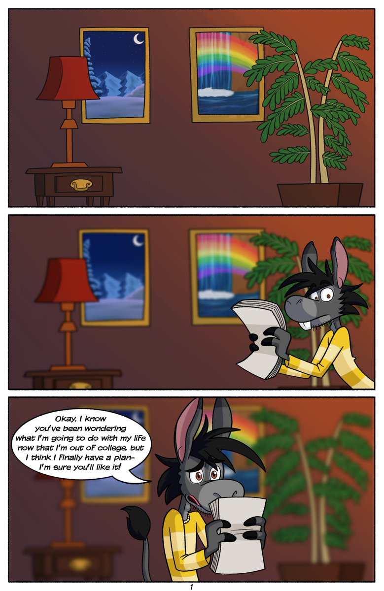 BluMoonToons's tweet photo. Here it is! Inconvenience Store's first ever page! This is page 0-1, and it's for the story "Pilot", so we get to see how... well, everything will be established. Enjoy!

All pages and extra production material are also available on my Patreon: https://t.co/nNIDSF0EON https://t.co/4vwkMQefCQ