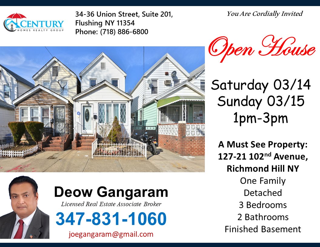 **Open House! Saturday 03/14/2020 and Sunday 03/15/2020, 1 pm -3 pm, see you there!

#openhouse #richmondhill #kitchen #propertiesforsale #properties #queensforsale #homes #house #realestate #centuryhomesrealty #realestatelife #realtorlife #realestateforsale #realtor #queens