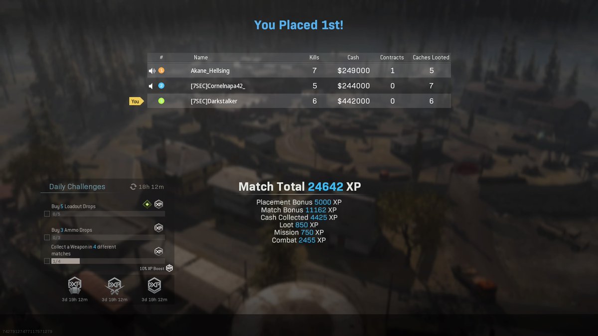 SpikeyThe's tweet photo. 1st Battle Royale Victory! :3 
#7SEC #Warzone #StayFrosty https://t.co/7IT3V6ielM