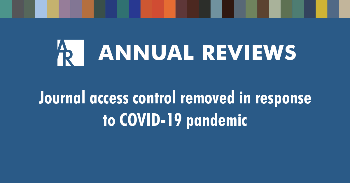 To assist students, faculty, &amp; researchers working and studying remotely during the #Covid_19 pandemic, we made our content available to all. We hope it will make the time spent away from research and academic institutions a little easier. arevie.ws/noaccesscontrol