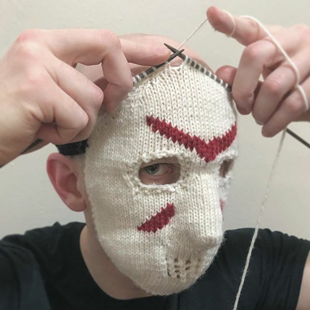 Happy Friday, the Knit-teenth! Jason’s working on . . . an accessory . . . this weekend. What are you working on?

#fridaytheknitteenth #jasonvorhees #jason #fridaythe13th #fridaythethirteenth #knitting #menwhoknit #igknitters #knittersofinstagram #knitl… ift.tt/2WijdC1