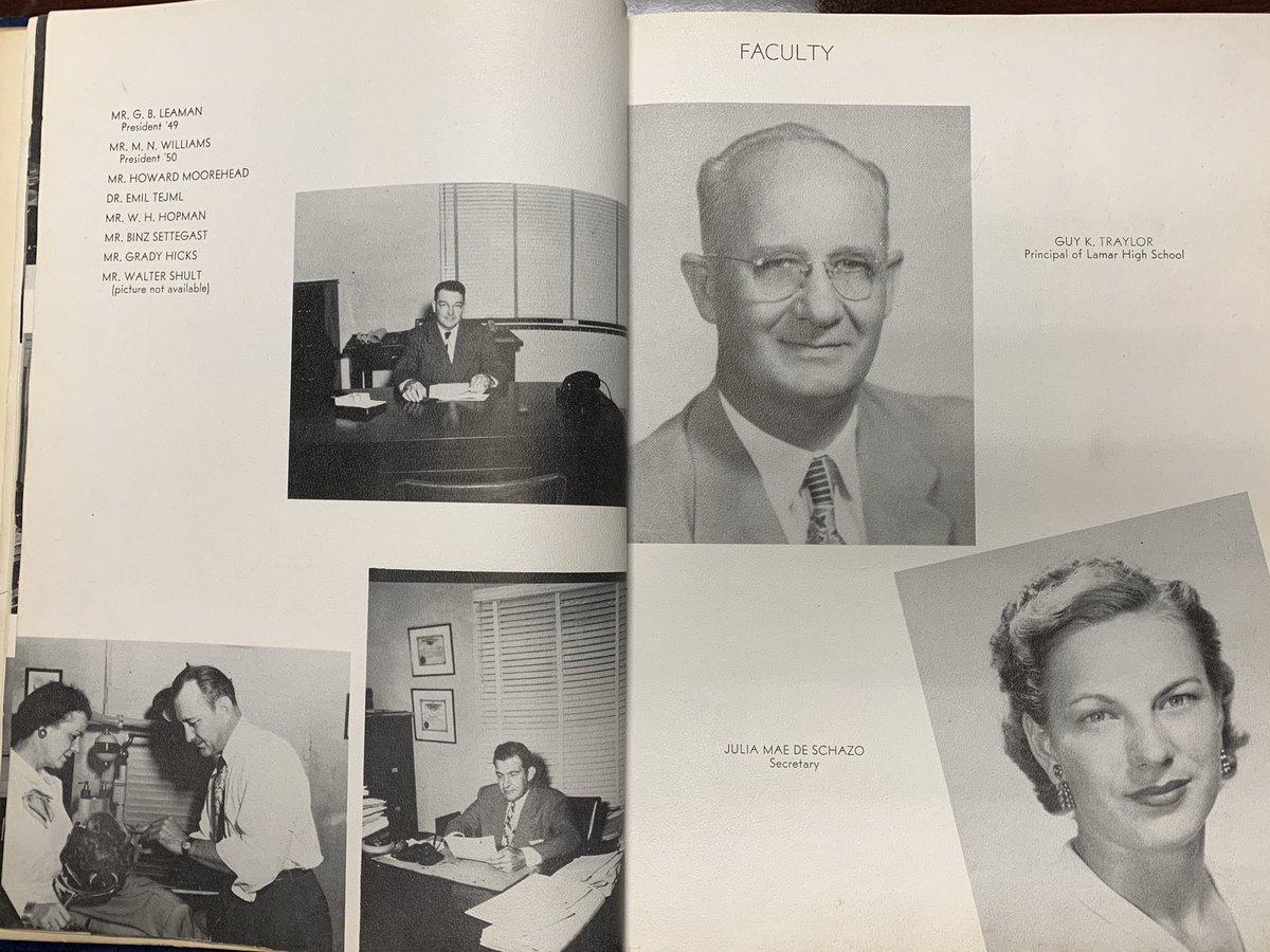 THELamarCHS's tweet photo. Look at these 1950 Yearbook pages! #BlueStampede #Celebrating70YearsOfTradition #RichInHistory #HailLamarHigh 💙⭐️🐴 https://t.co/mkBka9qyYU