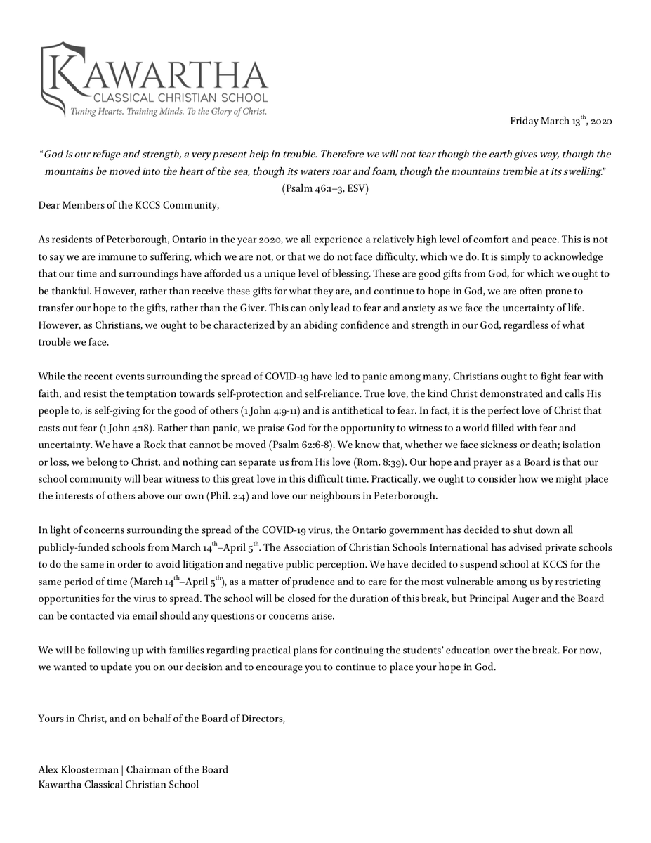 Kawartha Classical Christian School tweet media