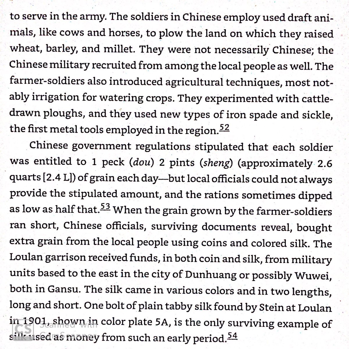 Chinese garrisons were expected to feed themselves, & often recruited local troops.