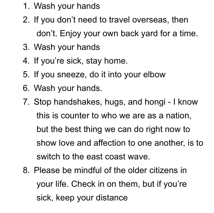 In case you missed it, here is Prime Minister Jacinda Ardern’s eight requests of all Kiwis: