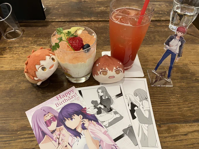 マチアソビカフェ行って来ました!!!!!!!桜のバースデーケーキ美味しかった☺☺☺👍👍👍👍👍👍👍 