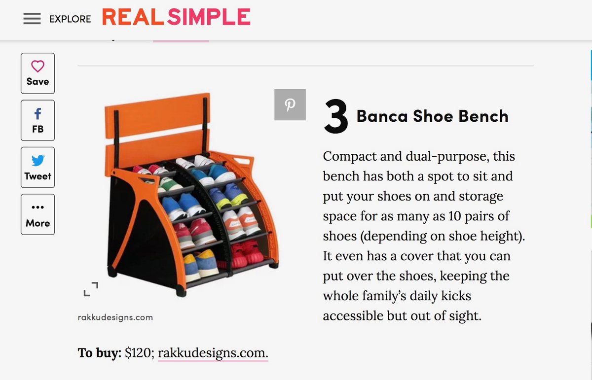 TheRakku's tweet photo. Banca Shoe Bench in Real Simple Magazine: https://t.co/Izss8C0e7u https://t.co/BqKAFIOvuV
