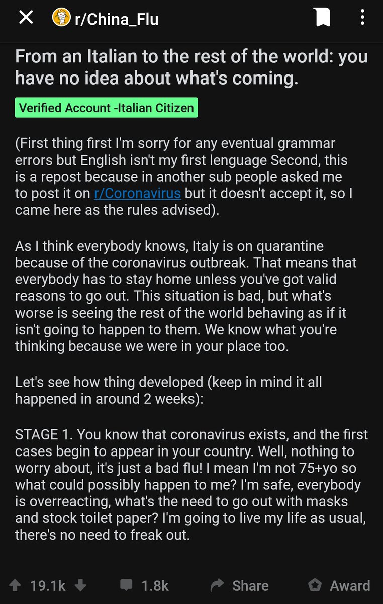 songswltvs's tweet photo. to all Filipinos who still taking this pandemic lightly and everyone who complains everytime the government did something drastic to prevent the virus from spreading, just read what happen to Italy. I don't think you can still say it's a Martial Law. https://t.co/1Vw7bvbyOa