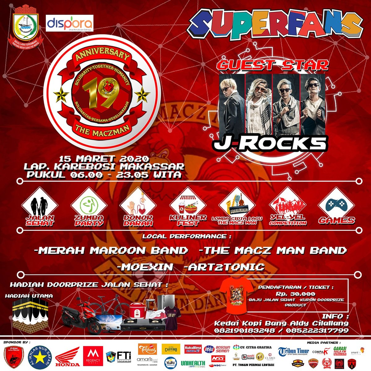 Mimin udah closed order ya dan untuk teman-teman yang sudah pesan tiketnya jangan lupa datang sore ini di alun-alun Makkatang dg sibali untuk pengambilan baju jalan sehat.
#RanggongTakalar
@Maczman_Ori <a href="/InfoTakalar/">Zona Takalar</a>