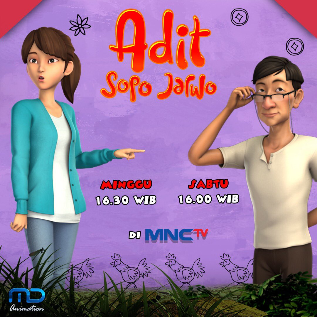 MDAnimation's tweet photo. Selamat siang, teman-teman! Weekend ini enaknya kumpul bersama keluarga sambil menyaksikan #AditSopoJarwo setiap Sabtu, jam 16.00 WIB dan Minggu, jam 16.30 WIB hanya di @Official_MNCTV! π
#ASJ #AditSopoJarwoTheMovie #SerialAnimasi #MDAnimation https://t.co/gbcOqthqAS