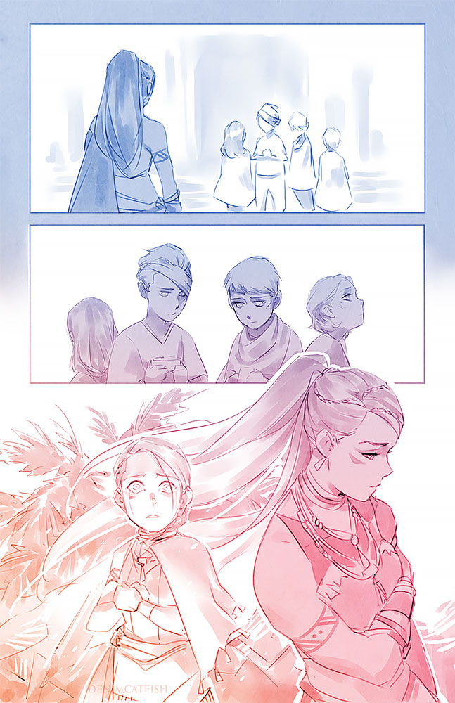 Short #doropetra comic half done while streaming on Twitch. Petra remembering when she was newly orphaned and Dorothea looking out for the ones in Garreg Mach. #fe3h 
