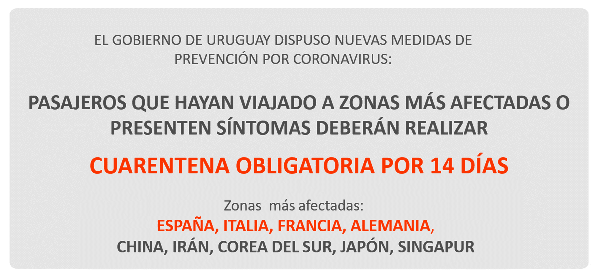 AeropuertosUY's tweet photo. Informamos sobre las nuevas medidas de prevención dispuestas por el Gobierno. https://t.co/I5laAOrqnB