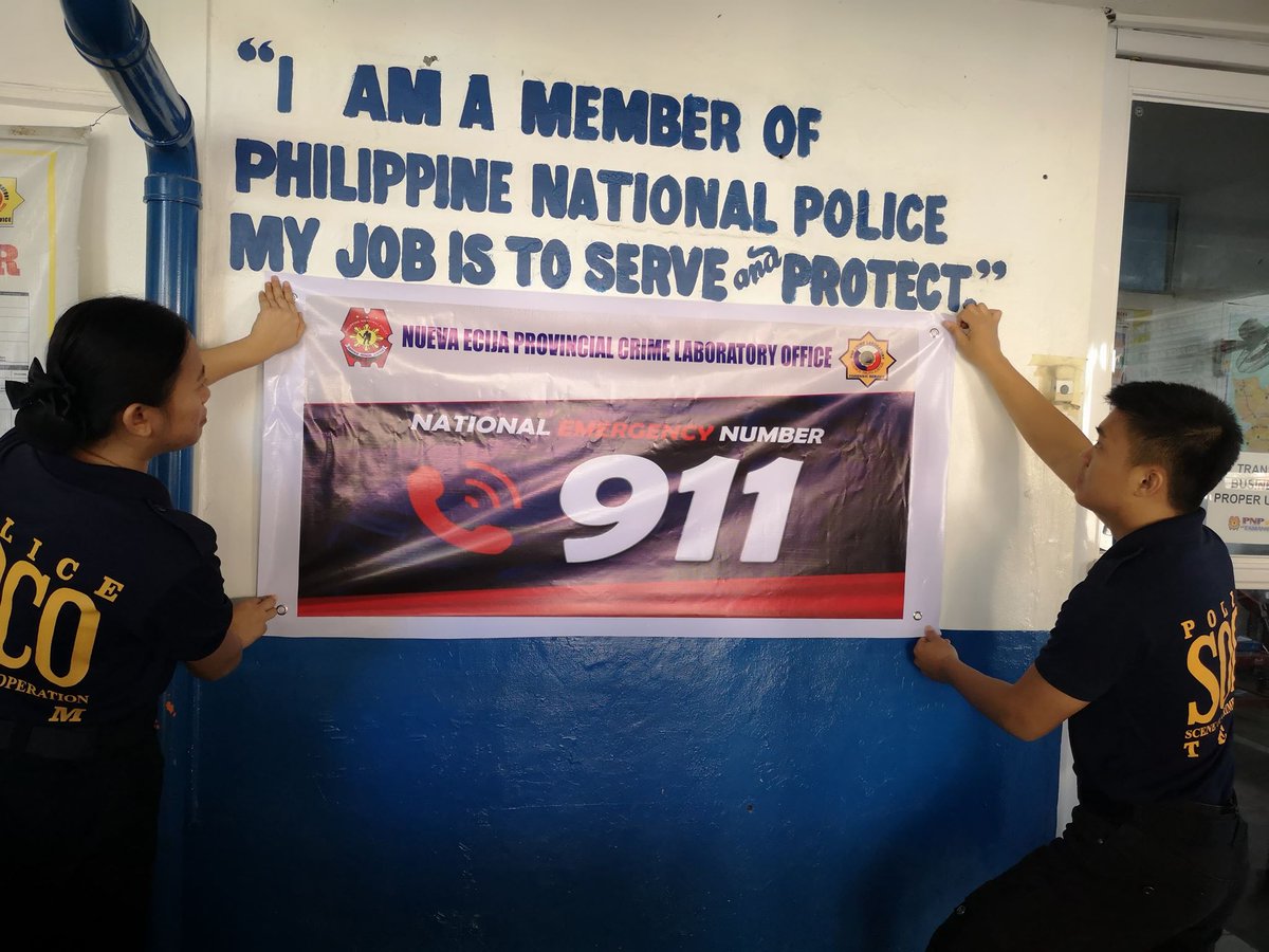 nepclo's tweet photo. REGIONAL CRIME LABORATORY OFFICE -3
March 14, 2020, NEPCLO personnel initiated hanging of tarpaulin regarding National Emergency Telephone Number 911 in front of NEPCLO Bldg. located at Old Capitol Compound, Cabanatuan City, Nueva Ecija. 
#TEAMPNP
#WESERVE&amp;PROTECT
#PNPKAKAMPIMO https://t.co/idIBJI0GYW