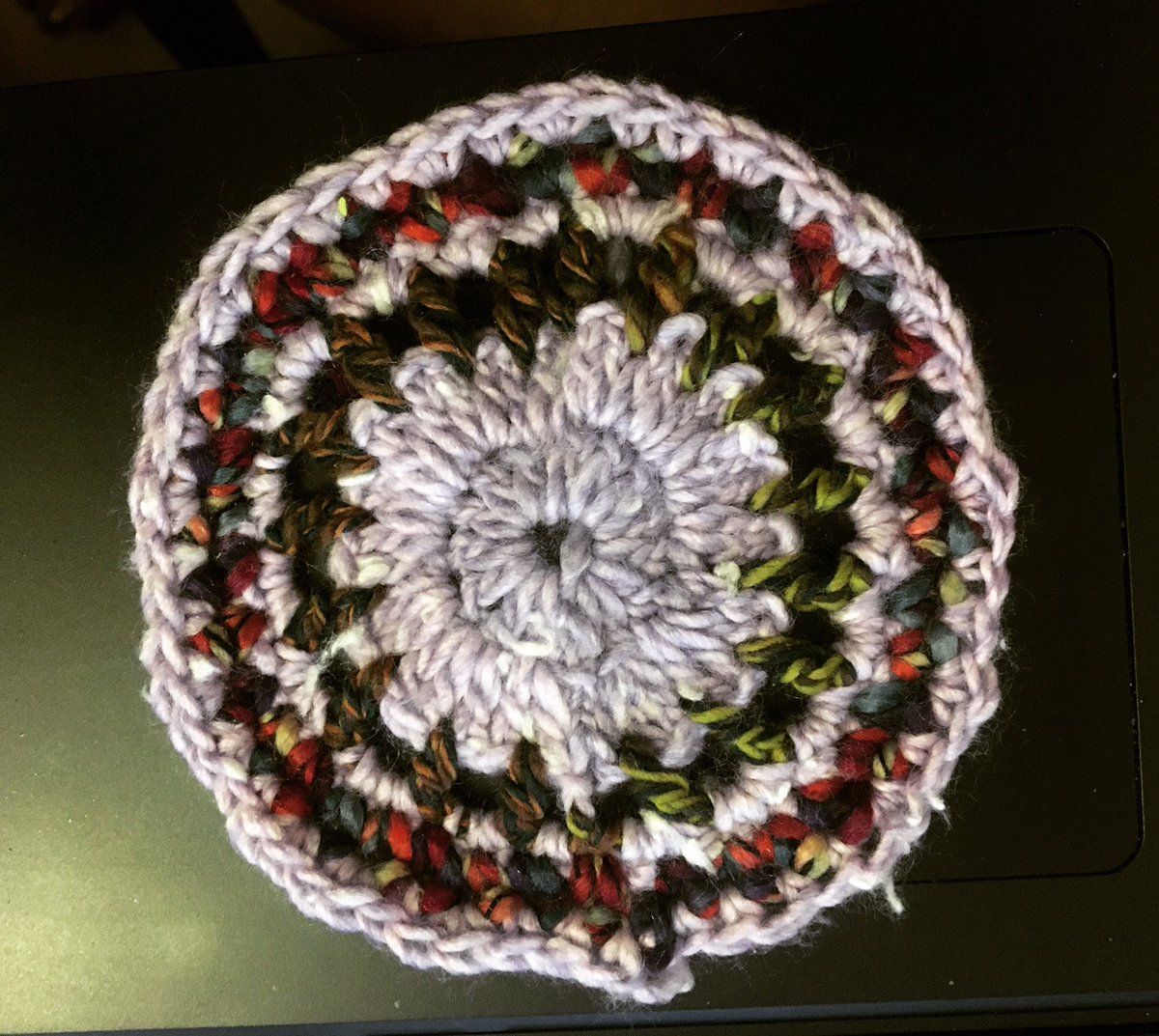 A poorly #TableCoaster 😂😂 #Crochet #yarnaddict #yarnspirations #yarnaddiction #yarncolours #knittersofinstagram #instacrochet #crochetlove #crocheteers 
#shareyourcrochet #knitspiration #knitting_inspiration #woolweek