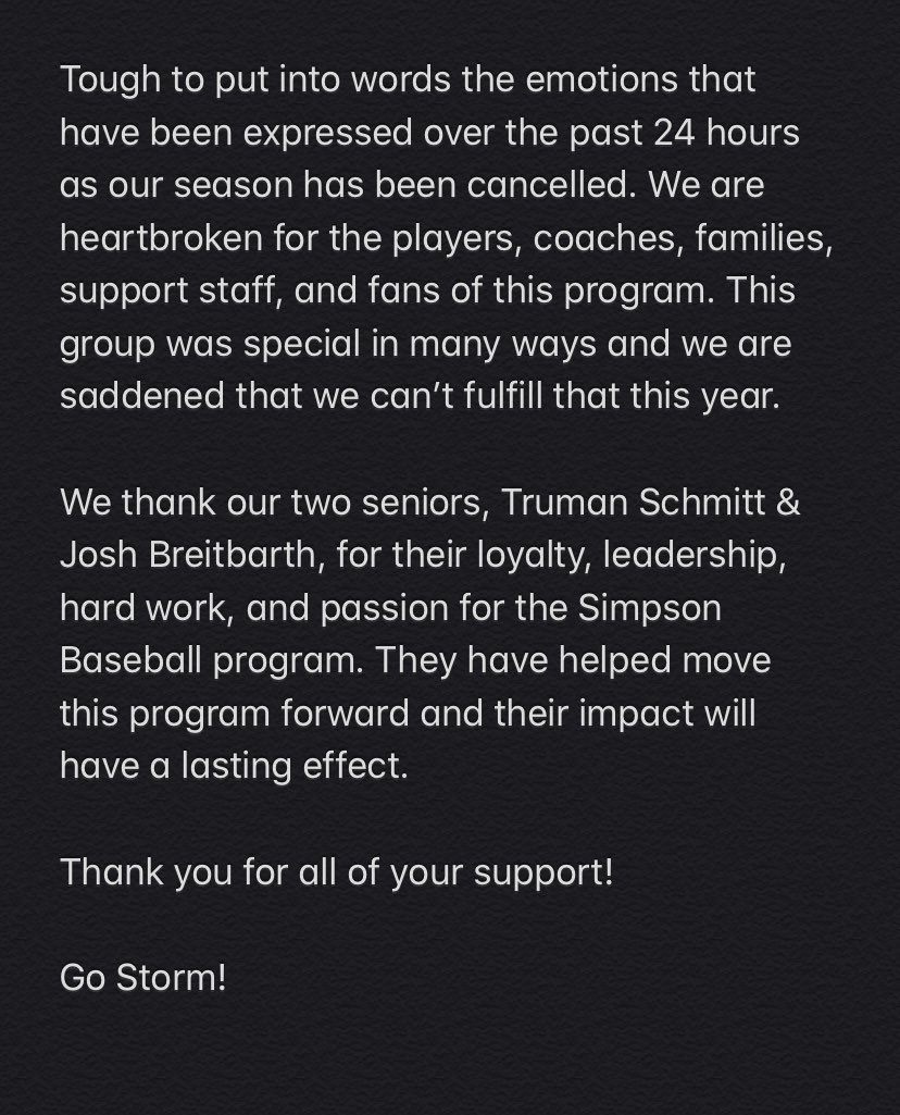 StormBaseballSC's tweet photo. #SimpsonCollege #rollriversBSB https://t.co/mooDPWrOji