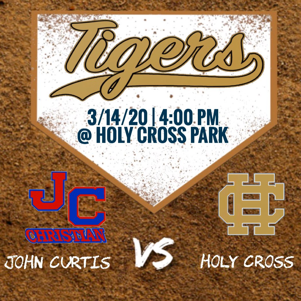 HolyCross_BSB's tweet photo. Well TIGER fans, this is it until April! Come catch the last bit of baseball til the break when the TIGERS (10-4) play Pointe Coupee (10-0) at 11 AM. Then the TIGERS play the John Curtis Patriots (6-2) at 4 PM. All games at HOLY CROSS PARK! #LetsPackThePark #WeAreHC https://t.co/nzcTZ5OV8z