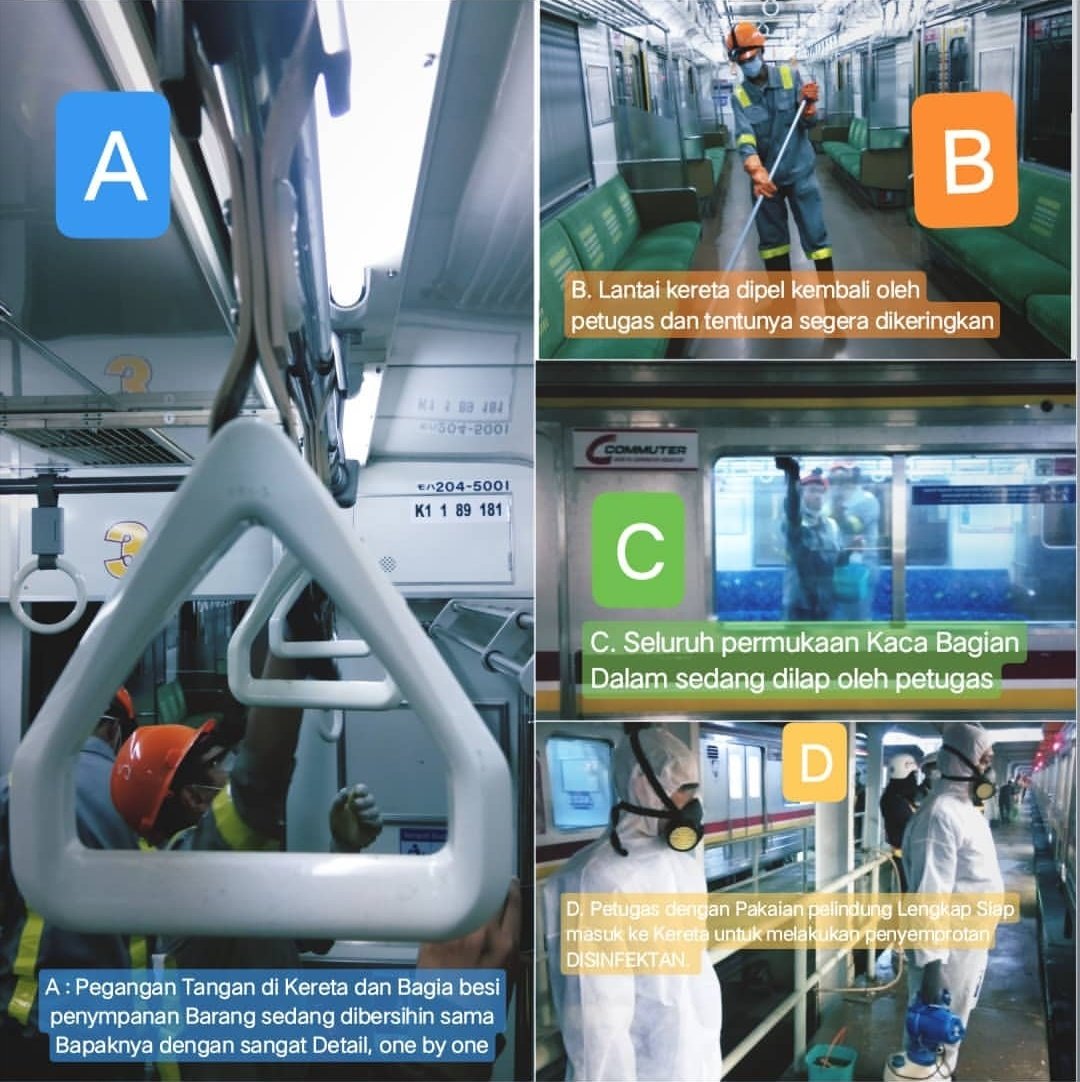 BeyonDestiano's tweet photo. Mari kita sama2 mengucapkan Terima Kasih kepada Bapak2 ini yg membersihkan KRL setiap malam setelah beroperasi sebelum akan digunakan lagi pagi harinya. @CommuterLine Jaga Kebersihan KRL ya sobat. #KAILawanCorona #KCILawanCorona https://t.co/inolXZkyDe