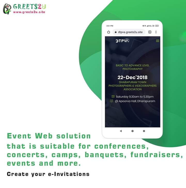 greets2u_site's tweet image. Event Nuclei Best Event Web Solution
Suitable for Conference, concert, camps, banquets and fund rising events. 
#event_tech #event_wevaote #event_app #event_nuclei #greets2u
www.greets2u.siite