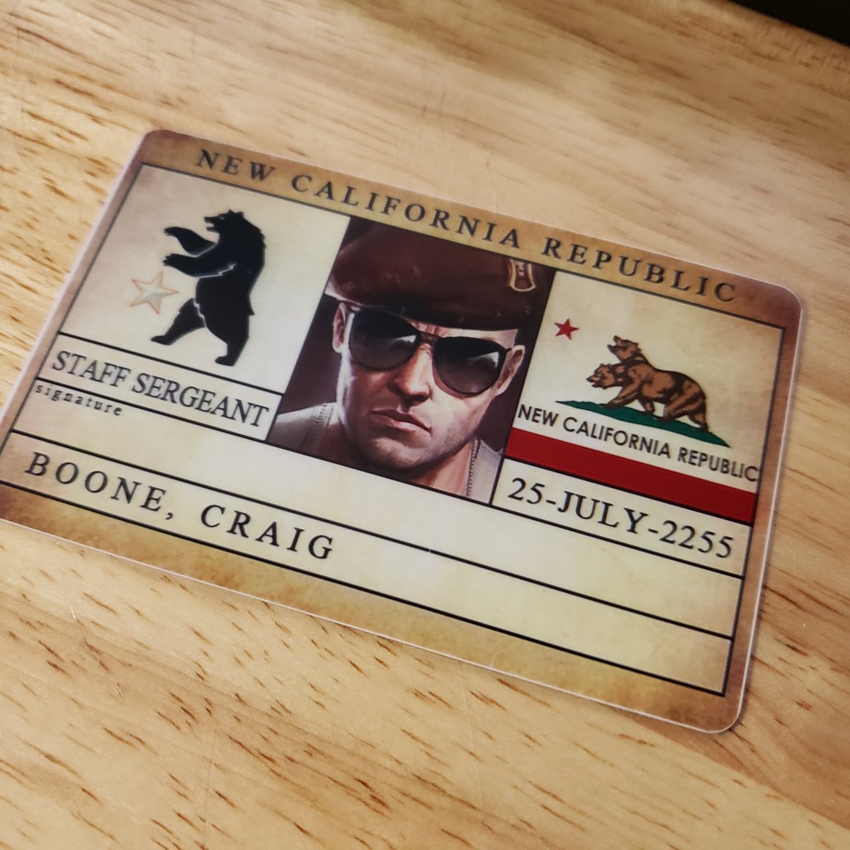 NerdyNotionZ's tweet photo. Boone NCR ID card order from ETSY.
https://t.co/Q9FrTwYLYP
#etsy #etsyseller #fallout #newvegas #falloutnewvegas #ncr #newcaliforniarepublic #customidcards https://t.co/jFSxRo8RDw
