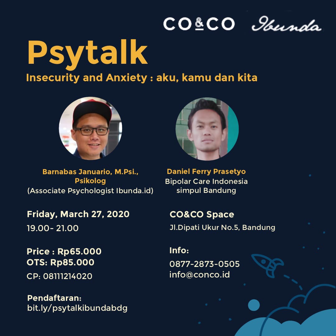 BCI_Bandung's tweet photo. Pada : hari Jumat,27 Maret 2020 jam 19.00-21.00
Tempat : @coandco.id 
Pendaftaran : 087728730505
#eventbandung2020 #seputarbandung #psytalk#diskusipublik #mentalhealthisimportant#mentalhealthmatters💚 #insecurity #toxic #mental#instalike #photography https://t.co/y63Szqpwr0