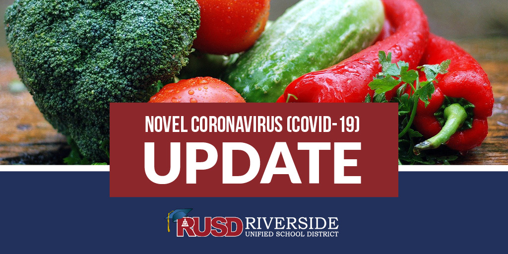 RiversideUSD's tweet photo. Nutrition Services RUSD will provide an opportunity for families to drive through and pick up meals for RUSD students between March 16, 2020 through March 20, 2020 and Monday, March 30, 2020 through Friday, April 3, 2020. ⚠️🍎🍌🥬 https://t.co/O4HXRsqQD2
