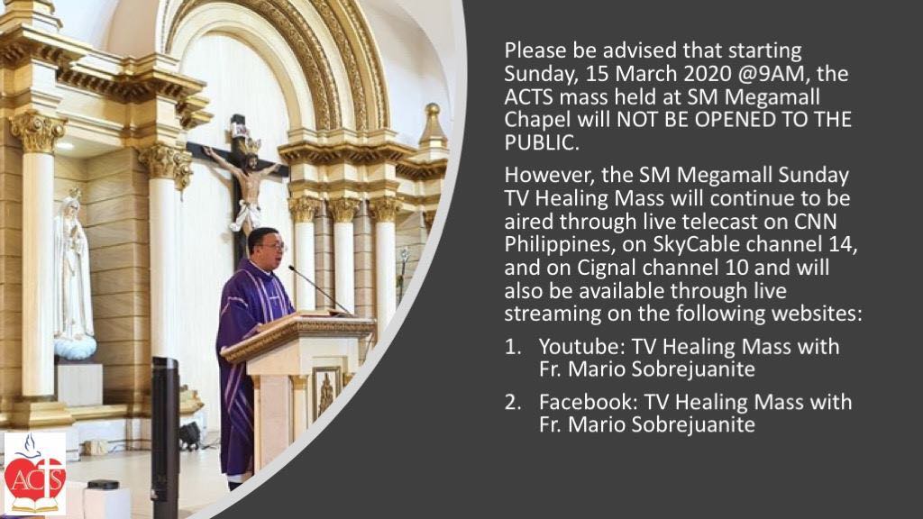Cnn Philippines On Twitter We Will Also Live Stream The Eucharistic Celebration On Our Website Facebook Page The Mass Will Be Posted Later On Our Youtube Page