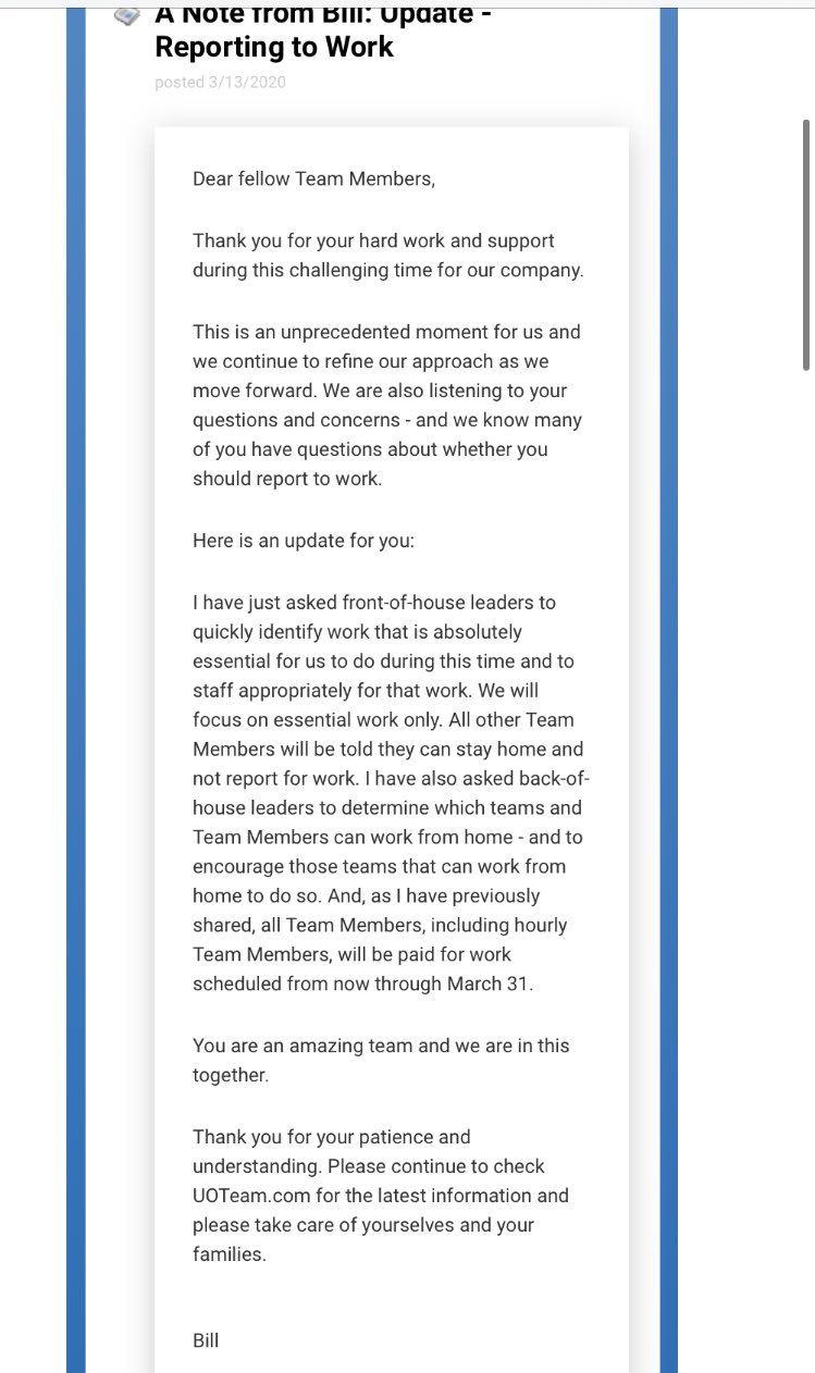 Alicia Stella on Twitter: "UPDATE: Universal Orlando leaders are now  evaluating what will be “essential” work to be done while the parks are  closed, and the rest of scheduled TMs will be