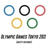 オリンピックのマークですら感染を避けるために距離をとる!