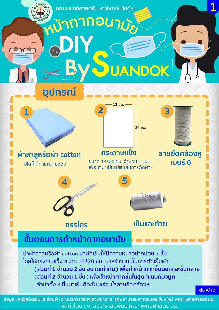 prd_official's tweet photo. 🙆‍♀🙆‍♂ สุดสัปดาห์นี้ ถ้าใครไม่ได้ออกไปไหน ลองมาเย็บหน้ากาก 3 มิติ กันไหม?

อุปกรณ์ไม่เยอะ แต่ วิธีการอาจจะเยอะหน่อย แต่ไม่อยากจนเกินไป 👍

☎ สอบถามข้อมูลเพิ่มเติม 053-935696 

💥💥 ย้ำว่า #หน้ากากผ้า เป็นทางเลือกที่ดีของคนไม่ป่วย 

#covid19 #โควิด19 #หน้ากากอนามัย #หน้ากาก3D https://t.co/qDdHfzXd87