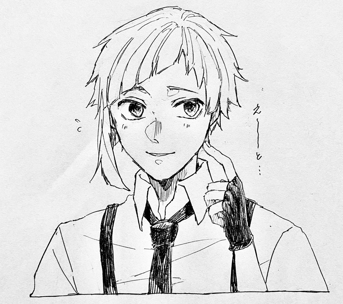文スト好きなのに一度も描いたことなかったから、リア友への布教成功記念に自分の推しとその子の推し(模写)を👊🏽 