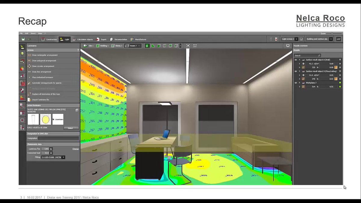 Teppei Kurita あまりcv系の人には馴染みないかもだけどdialuxっていうフリーの建築用途のレンダリング 照明シミュレーションソフトが面白い 自分で部屋のモデリングもできるし 照明も実在する各社の数千もの照明を使って照度シムができるw T Co
