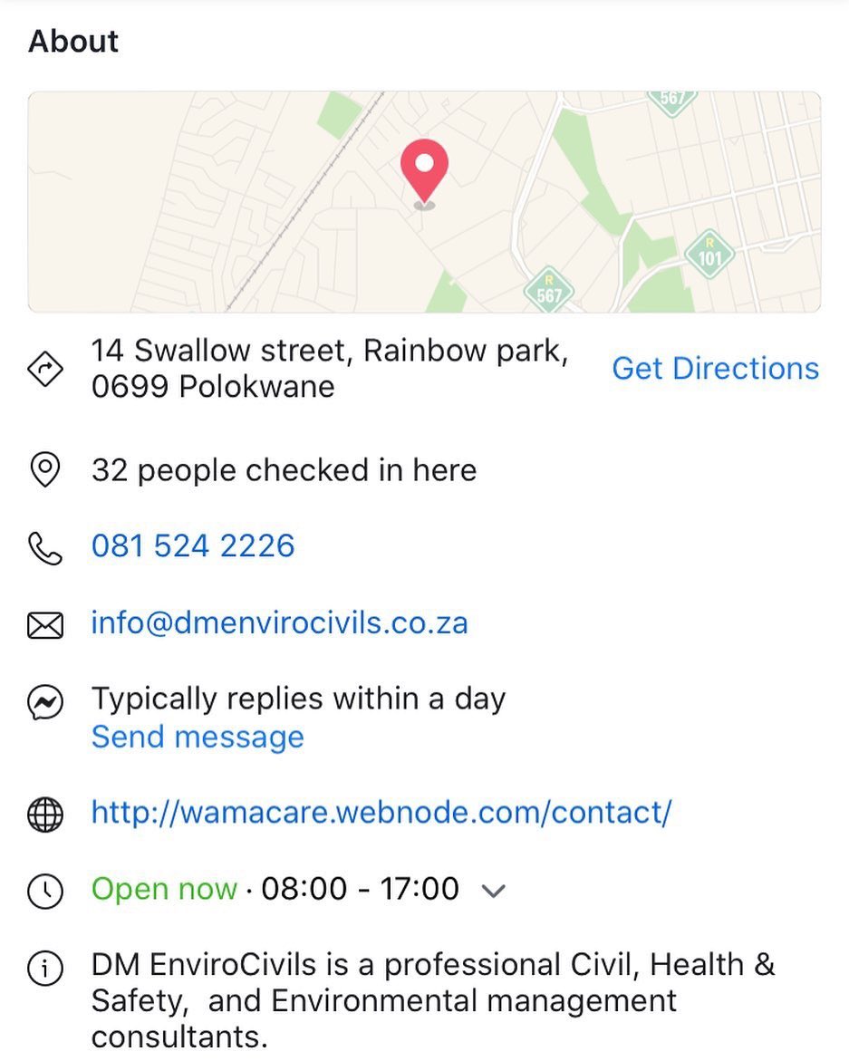 divhani_m's tweet image. DM EnviroCivils is an Environmental and engineering consulting company. Our core business is Environmental management with engineering and Health &amp;amp; safety as support services. Please find the contact details on the attached image.