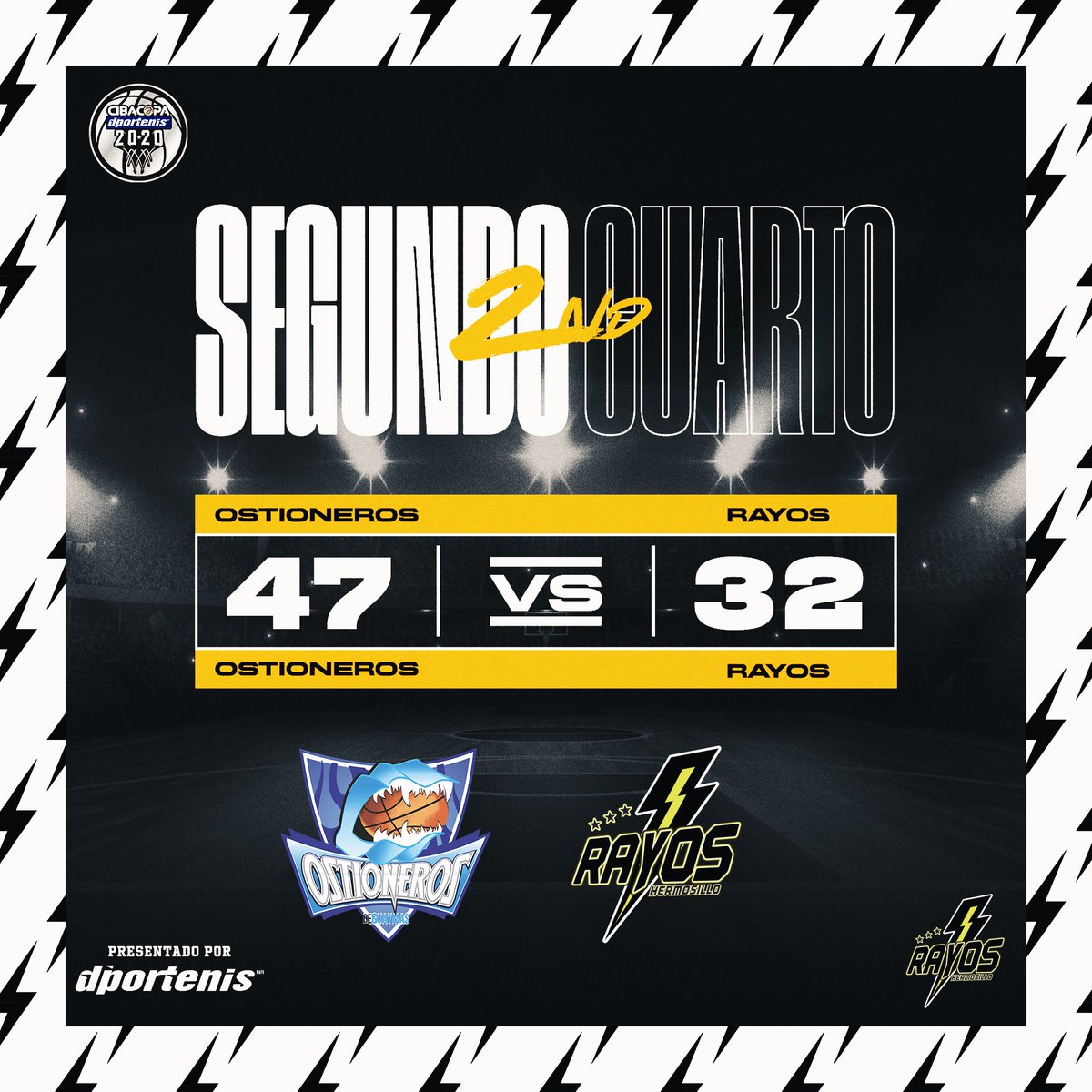 vamosrayos's tweet photo. El segundo cuarto del primer juego en casa de la temporada 2020 @CIBACOPAMEXICO es presentado por @dportenis ⚡️⚡️⚡️
¡Todavía sigue! 🏀 ¡Que truene!
#LaHQueSuena #VamosRayos #QueTruene ⚡️ https://t.co/lbXXLBx1fy