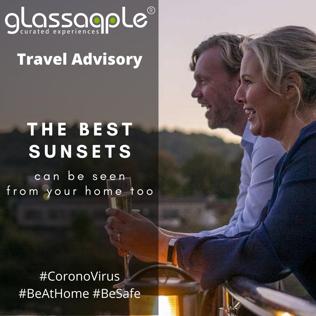 theglassapple's tweet photo. With glass of champagne, a beautiful sunset, a cosy home and a loving partner… you can absolutely set the mood right being at home. Find that lost life or we must say lost love in your busy schedule right at your home.

Cost – Just a Champagne
 
#TravelAdvisory #CoronoVirusAlert https://t.co/TW4zj2BT4E