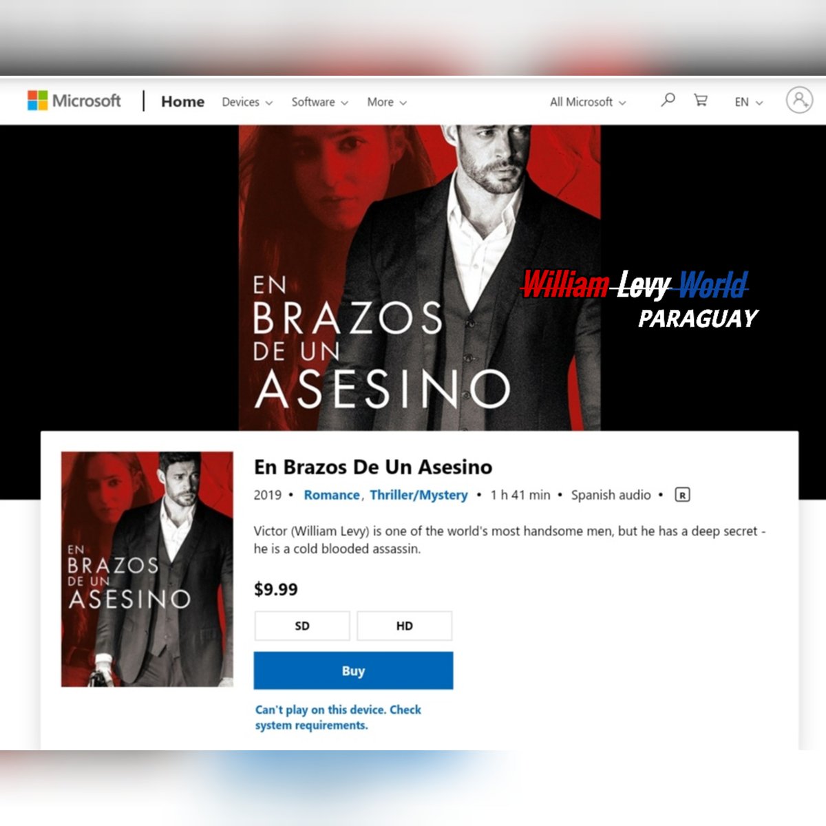 WLWParaguay's tweet photo. NO dejes de comprar y apoyar el talento latino #EnBrazosDeUnAsesino con William Levy @willylevy29 🇾‌🇦‌ ‌ 🇩‌🇮‌🇸‌🇵‌🇴‌🇳‌🇮‌‌🇧‌🇱‌🇪‌ en  #MicrosoftHome  así como en otras plataformas digitales //@brazosdeunasesino.
.
.
. #WilliamLevy #willevy #VictorFaust #KillingSarai https://t.co/r1eRUzlzXU