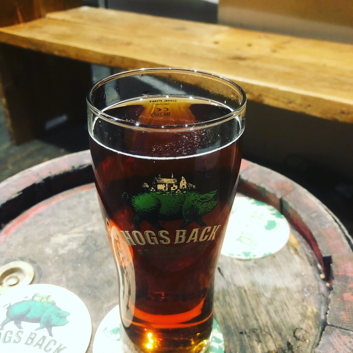 TheAleTeam's tweet photo. Enjoying one straight from the cask whilst they sort our order! #Friday13th #SunIsOverTheYardarmSomewhereInTheWorld @HogsBackBrewery https://t.co/JoPz1vGR8Y
