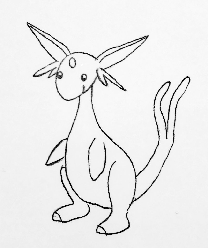 つるり デンリュウ ちゃんが ブイズのようにいろいろ進化するポケモンだったらどうだろうというらくがき 素体部はトレースです