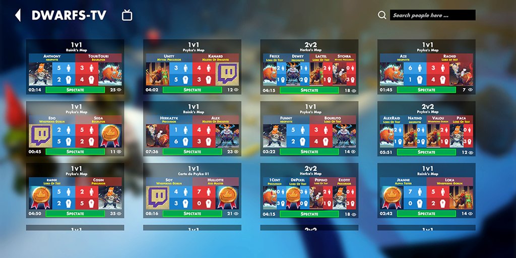 DwarfsFight's tweet image. La DWARFS-TV ! 📺

Regardez d'autres #DwarfsFighters jouer, apprenez de leurs erreurs et supportez vos amis lors de leurs affrontements grâce au mode spectateur ! 😊

#gamedev #indiegames #indiegame #madewithunity #unity3d #esport #esports #turnbased #fight #screenshotsaturday