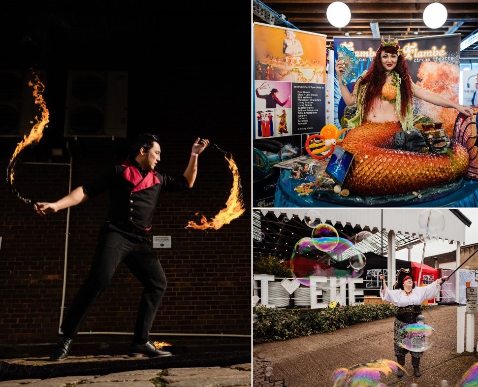 This weekend we return to The Eclectic Wedding Extravaganza to showcase what we have to offer you, to make your special day go off with that extra something.  #eclecticweddingextravaganza #flambecircus #evententertainment #weddingfair #fireperformer #livingtable #bubbles